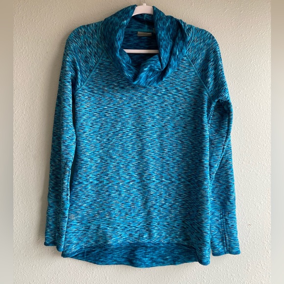 Athleta Tranquillity Space dye Cowl Neck Athletic Thumb Hole Pullover Sweater - Picture 2 of 9